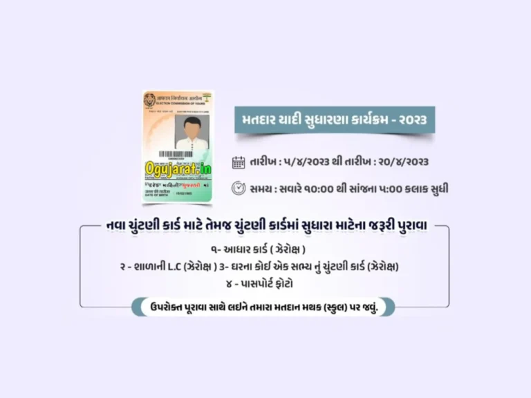 Matadar Yadi Sudharana 2023: મતદાર યાદી સુધારણા કાર્યકમ, અહીંથી જુઓ તમામ માહિતી