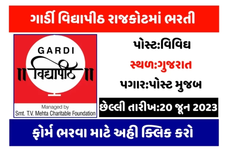Gardi Vidyapith Rajkot Recruitment 2023