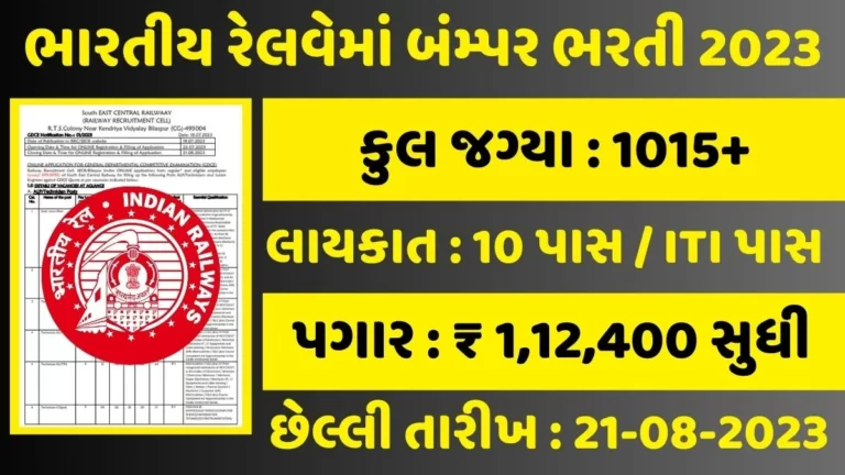 Railway Recruitment 2023 Golden chance to get Govt Jobs in Indian Railways 1015+ Vacancies