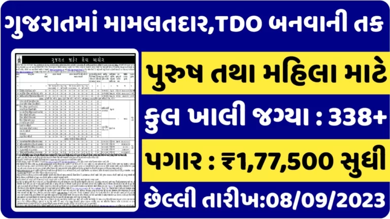 GPSC New Recruitment 2023 Mamlatdar, TDO and other government jobs in Gujarat