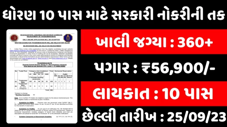 10 Pass Sarkari Naukari:10 પાસ માટે 360+ જગ્યાઓ પર સરકારી નોકરી મેળવવાની સુવર્ણ તક