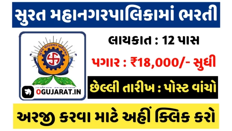 12th Pass SMC Recruitment 2023: 12 પાસ તથા અન્ય માટે સુરત મહાનગરપાલિકામાં પરીક્ષા વગર સીધી ભરતી