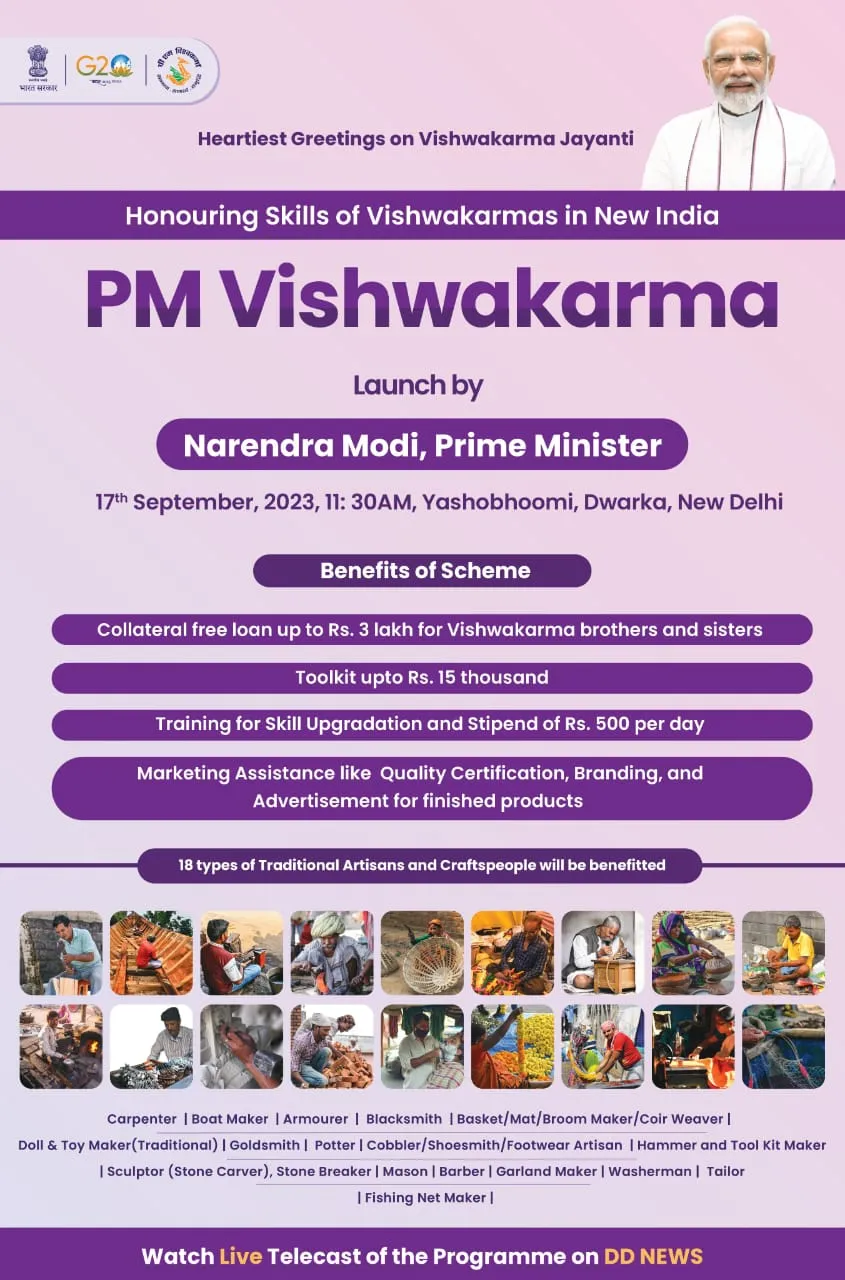 PM Vishwakarma Yojana 2023: पीएम विश्वकर्मा कौशल सम्मान योजना