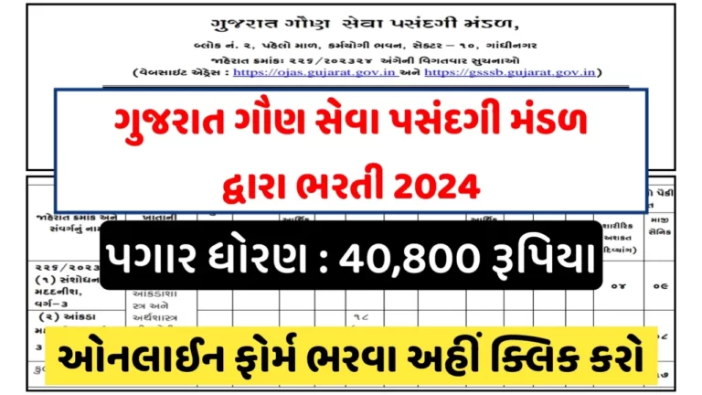 GSSSB Recruitment 2024: Apply Online, 188 Vacancy